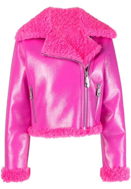 womens-pink-faux-leather-shearling-biker-jacket
