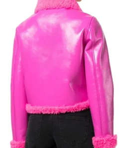 womens-pink-faux-leather-shearling-biker-jacket