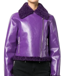 womens-purple-faux-leather-shearling-biker-jacket