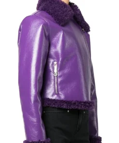 womens-purple-faux-leather-shearling-biker-jacket
