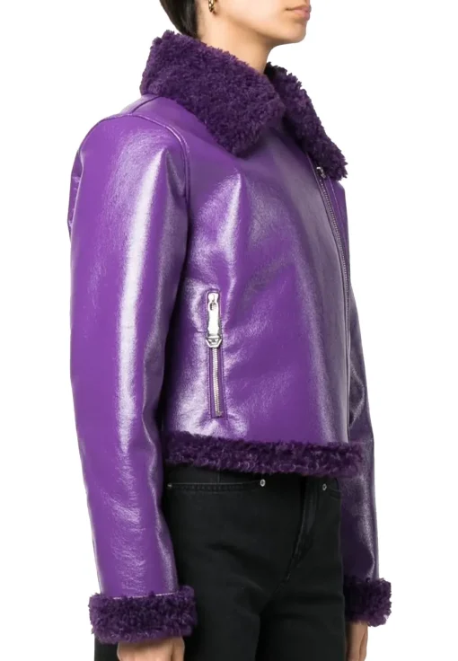 womens-purple-faux-leather-shearling-biker-jacket