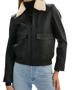 womens-removable-fur-collar-black-faux-leather-bomber-jacket