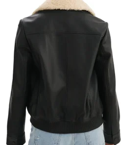 womens-removable-fur-collar-black-faux-leather-bomber-jacket