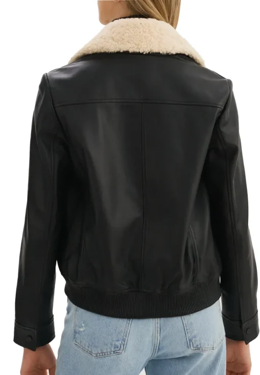 womens-removable-fur-collar-black-faux-leather-bomber-jacket