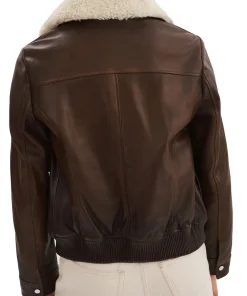 womens-removable-fur-collar-brown-faux-leather-bomber-jacket