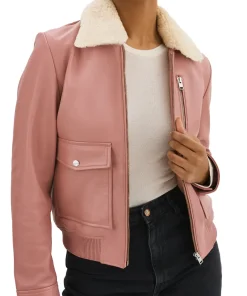 womens-removable-fur-collar-mauve-pink-faux-leather-bomber-jacket