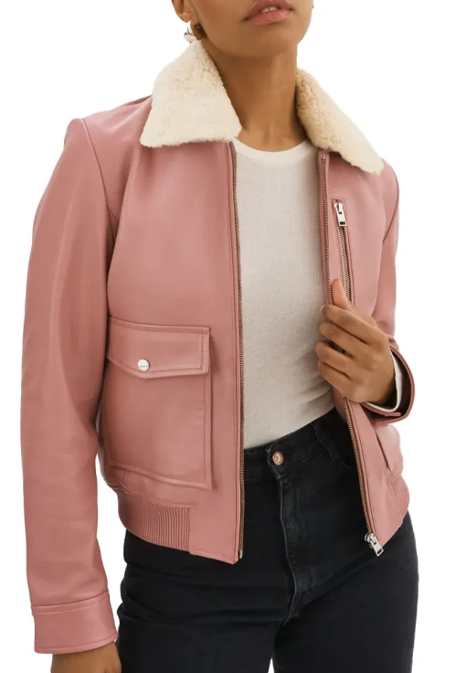 womens-removable-fur-collar-mauve-pink-faux-leather-bomber-jacket