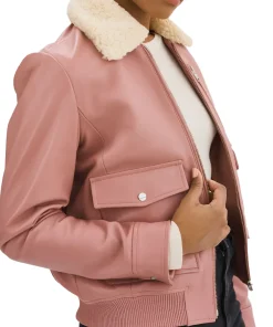 womens-removable-fur-collar-mauve-pink-faux-leather-bomber-jacket
