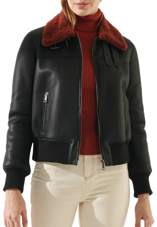 womens-shearling-black-faux-leather-bomber-jacket