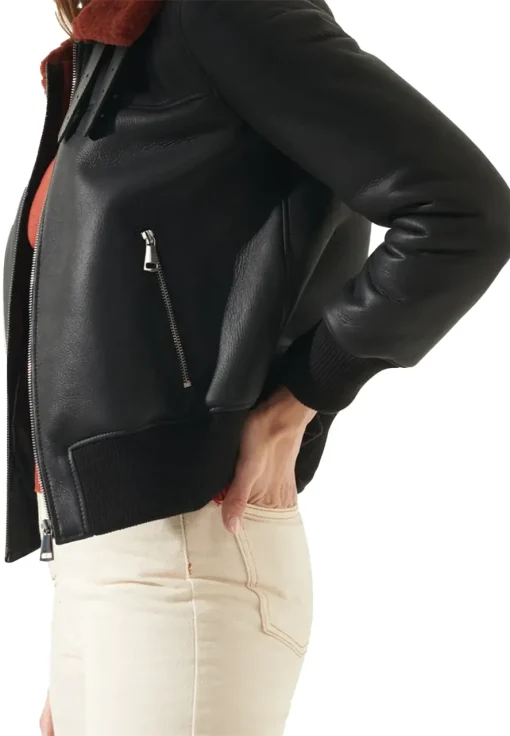 womens-shearling-black-faux-leather-bomber-jacket
