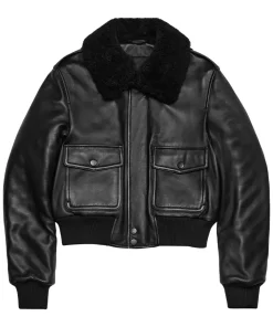 womens-shearling-collar-black-bomber-faux-leather-jacket