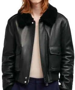 womens-shearling-collar-black-bomber-faux-leather-jacket