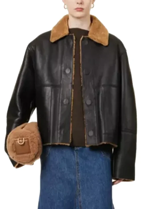 womens-spread-collar-black-faux-leather-shearling-jacket