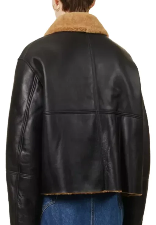 womens-spread-collar-black-faux-leather-shearling-jacket