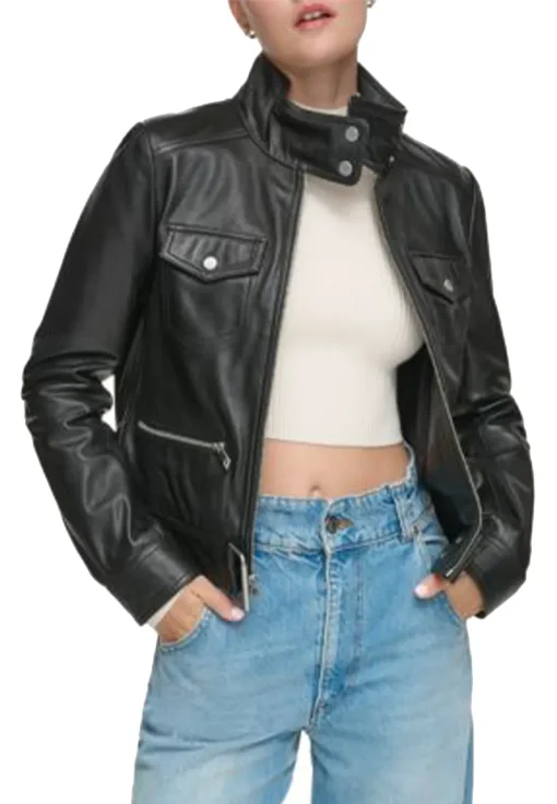 womens-stand-collar-black-moto-faux-leather-jacket