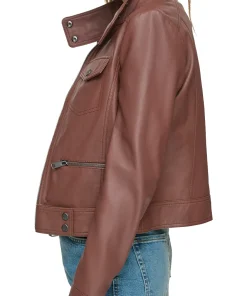 womens-stand-collar-brown-moto-faux-leather-jacket