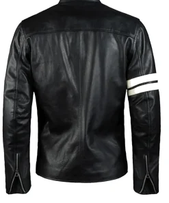 mens-black-faux-leather-biker-jacket-with-white-stripes