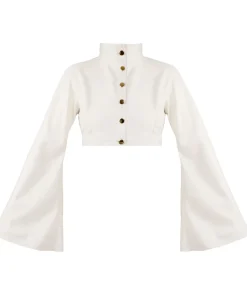 womens-flute-sleeve-white-faux-leather-cropped-jacket