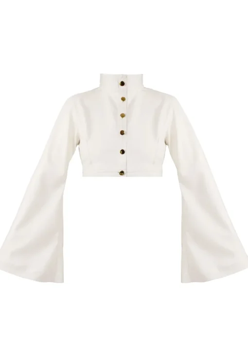 womens-flute-sleeve-white-faux-leather-cropped-jacket