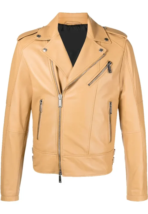 mens-biker-beige-faux-leather-jacket