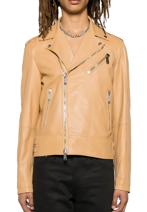 mens-biker-beige-faux-leather-jacket