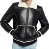 mens-black-faux-leather-faux-fur-bomber-jacket
