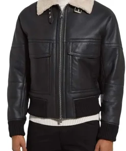 mens-black-shearling-collar-bomber-faux-leather-jacket