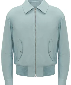 mens-bomber-light-blue-faux-leather-jacket