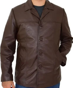 mens-brown-faux-leather-reefer-blazer-jacket
