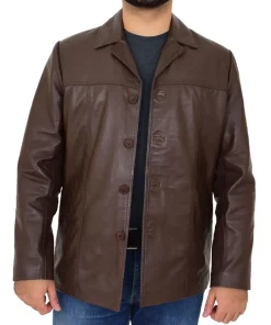 mens-brown-faux-leather-reefer-blazer-jacket
