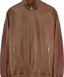 mens-chocolate-brown-faux-leather-track-jacket
