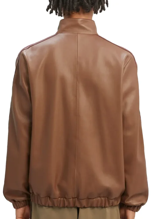 mens-chocolate-brown-faux-leather-track-jacket