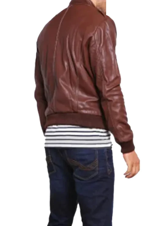 mens-classic-brown-bomber-faux-leather-jacket