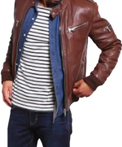 mens-classic-brown-bomber-faux-leather-jacket