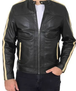 mens-contrasting-stripes-black-faux-leather-biker-jacket