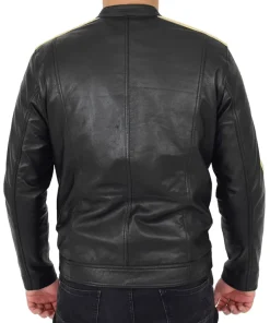 mens-contrasting-stripes-black-faux-leather-biker-jacket