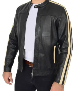 mens-contrasting-stripes-black-faux-leather-biker-jacket