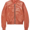 mens-faux-leather-orange-bomber-jacket
