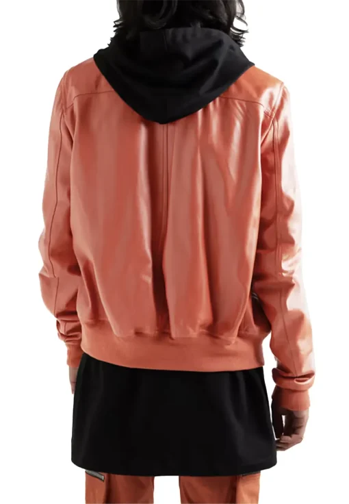 mens-faux-leather-orange-bomber-jacket
