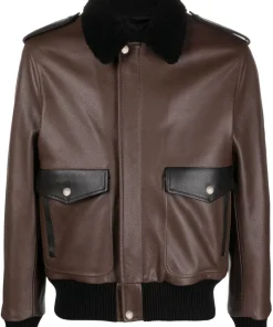 mens-fur-collar-brown-faux-leather-racing-jacket