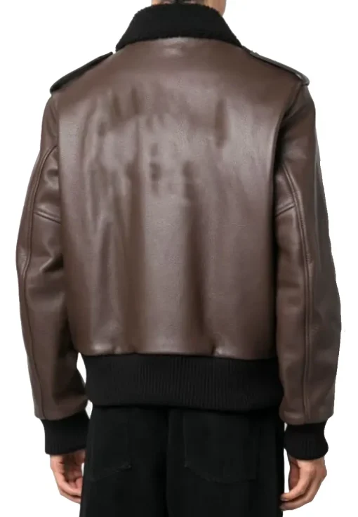 mens-fur-collar-brown-faux-leather-racing-jacket