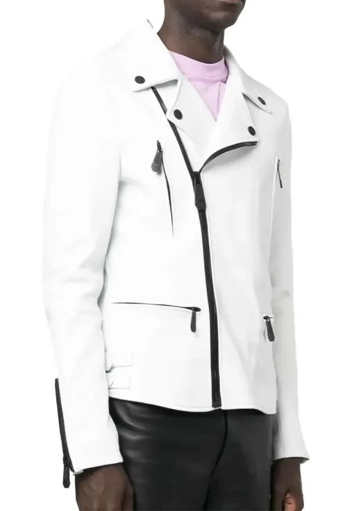 mens-notched-collar-white-faux-leather-biker-jacket