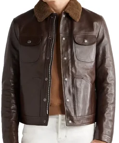 mens-shearling-collar-brown-faux-leather-down-jacket