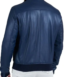 mens-shiny-blue-faux-leather-bomber-jacket