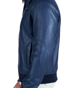 mens-shiny-blue-faux-leather-bomber-jacket
