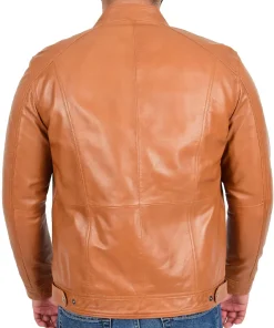 mens-tan-faux-leather-casual-zip-jacket