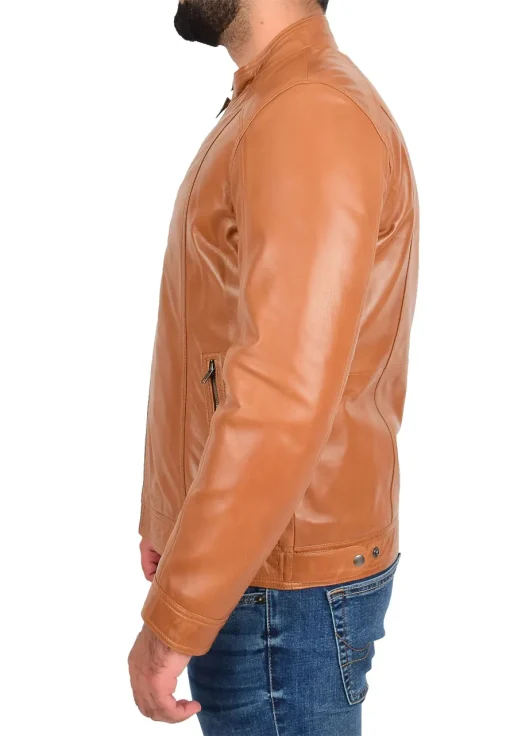 mens-tan-faux-leather-casual-zip-jacket
