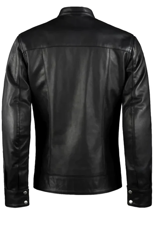 mens-vintage-black-faux-leather-biker-jacket-with-red-stripe