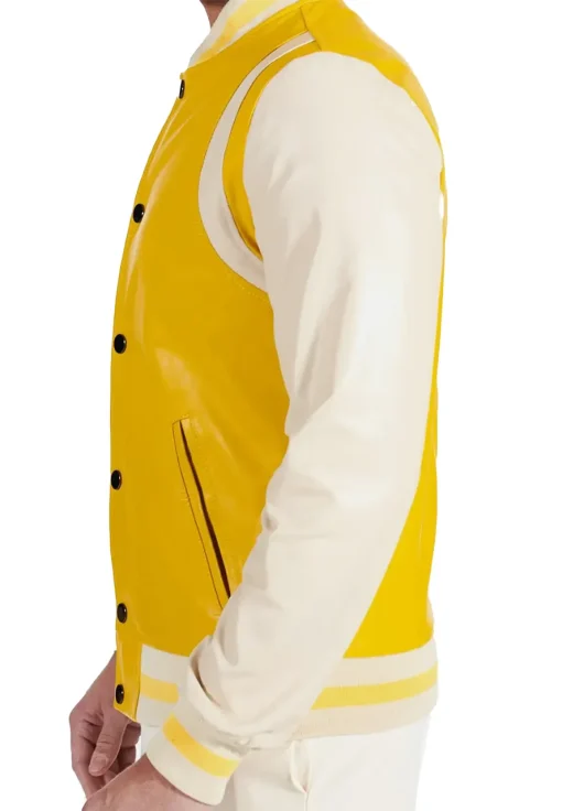 mens-yellow-and-beige-faux-leather-varsity-bomber-jacket