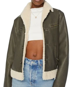 womens-aviator-green-faux-leather-shearling-jacket